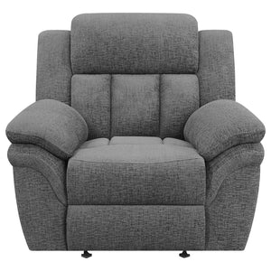 English Elm Pannen Charcoal Upholstered Power Glider Recliner with Pocket Coil Support, Space-Saving Design and Smooth Electric Recline B062P328626