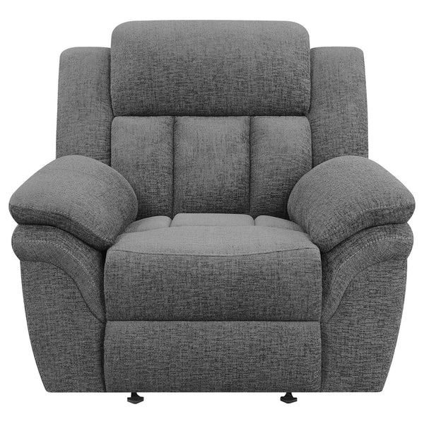 English Elm Pannen Charcoal Upholstered Power Glider Recliner with Pocket Coil Support, Space-Saving Design and Smooth Electric Recline B062P328626
