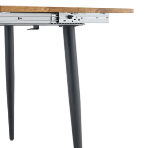 English Elm Table Modern Extendable Dining Set With 6 Comfortable Pu Chairs & Sturdy Metal Legs For Gatherings W1151S03935-GIGA