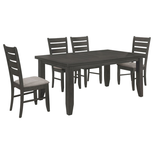 English Elm Dexter 5-Piece Contemporary Rectangular Dining Set With Grey Wood Table & Upholstered Chairs B062S01212