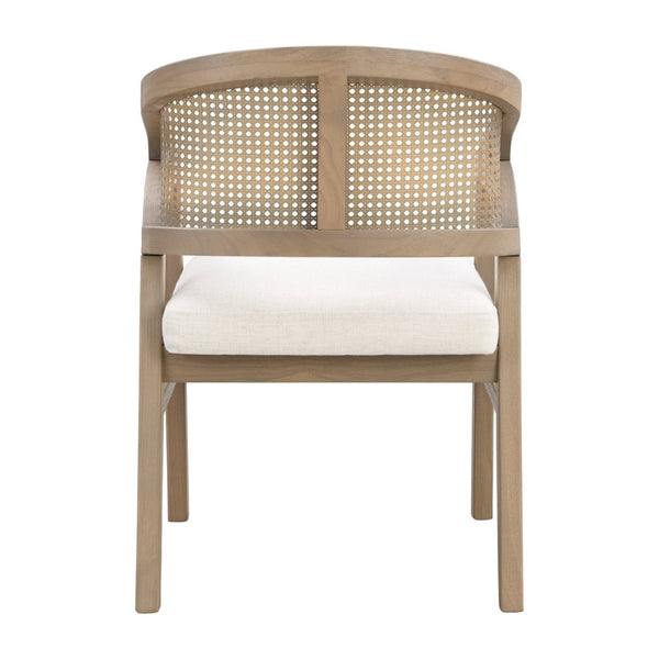 English Elm Wooden Rubberwood Dining Chairs with Woven Rattan Back Ergonomic Seat Set of 2 Beige,Light Ash N771P256965A