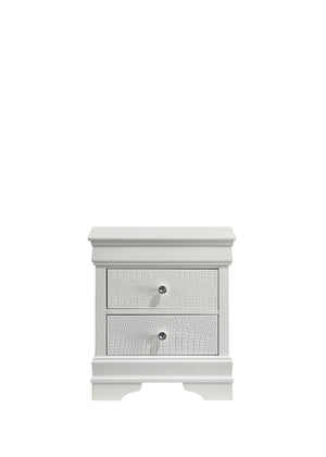 English Elm Blaze 4-Piece Queen Bedroom Set With Led Headboard, Modern Design & Ample Storage In White Finish B009S02040