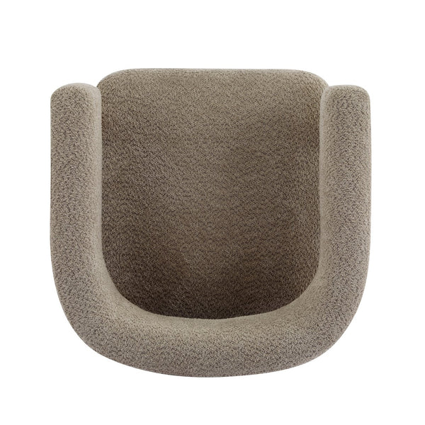 English Elm Christopher Knight Home® - Boucle Plush Bouclé Accent Chair with Rubber Wood Frame, Spring Bag Cushion for Cozy Support Light Camel,Natural Wood 30.75 L x 28.9 W x 19.25 H N776P268327B