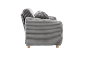 English Elm Modern Corduroy Sofa Couch - 84" Stylish Grey Sectional Love Seat For Apartment & Home Office Comfort W2363S00077