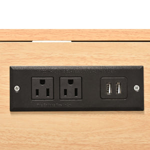 English Elm K&K Convertible 55.7" Folding Kitchen Island Cart with Power Outlet, Spice Rack, 5 Wheels, Multi-Use White N707P186617W