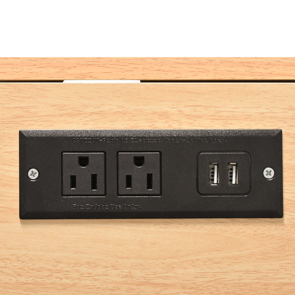 English Elm K&K Convertible 55.7" Folding Kitchen Island Cart with Power Outlet, Spice Rack, 5 Wheels, Multi-Use White N707P186617W