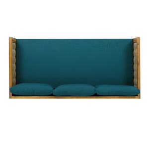 English Elm Christopher Knight Home® - Claremont 3-Seater Daybed With Rattan Arms - Stylish Acacia Wood Frame & Water-Resistant Cushions N770P205570T