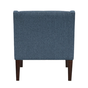 English Elm Contemporary Button-Tufted Accent Chair with Plush Fabric, Curved Arms and Solid Wood Legs for Living Blue 26.5 L x 28.5 W x 22.5 H B011P281834