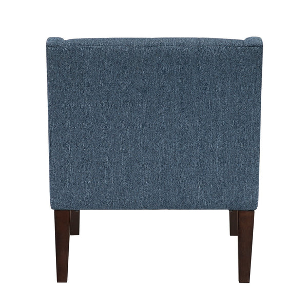 English Elm Contemporary Button-Tufted Accent Chair with Plush Fabric, Curved Arms and Solid Wood Legs for Living Blue 26.5 L x 28.5 W x 22.5 H B011P281834