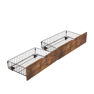 English Elm Queen Upholstered Storage Bed Lamb Fleece Headboard Led Lighting Two Drawers Included W311S00066