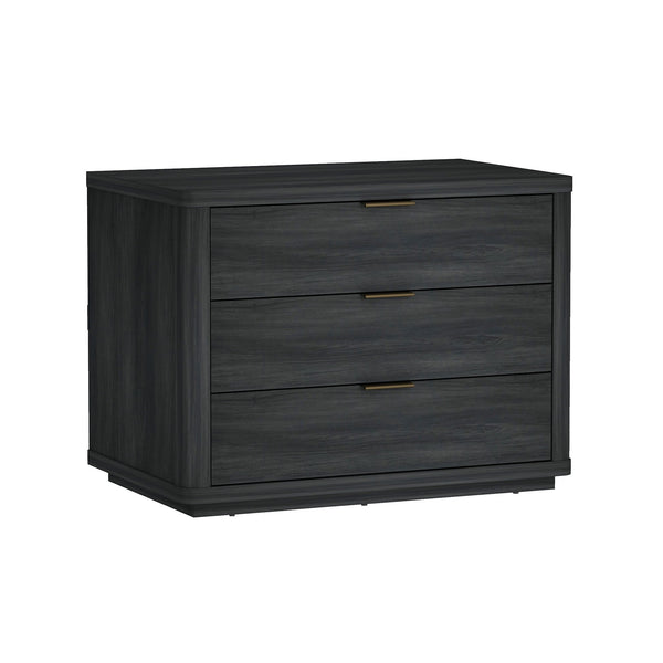 English Elm Evelyn 32" Charcoal Gray Nightstand - Modern 3-Drawer Storage With Sleek Design For Every Bedroom B365P398536
