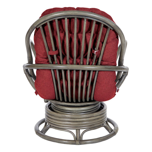 OSP Home Furnishings Tahiti Rattan Swivel Rocker Red