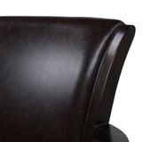 English Elm Williams 31In Swivel Bar Stool With Armrests, Vintage Brown Faux Leather