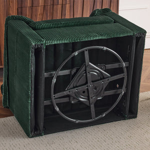 English Elm 33 Inch Oversized Swivel Corduroy Lounge Chair with Plush Chenille Cushioning and Support Springs Green W1829P265011