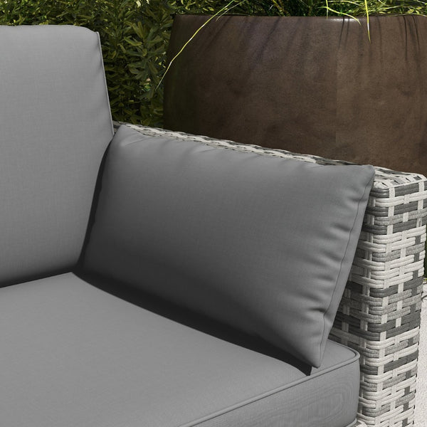 English Elm Outsunny Wicker Patio Sofa - 3-Seat Pe Rattan Couch With Deep Cushions & Durable Steel Frame, Gray W2225P174002-GIGA