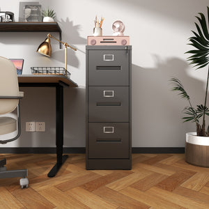 English Elm 3 Drawer Steel Vertical File Cabinet with Lock for Home Office Legal Letter Folders T2398P272052