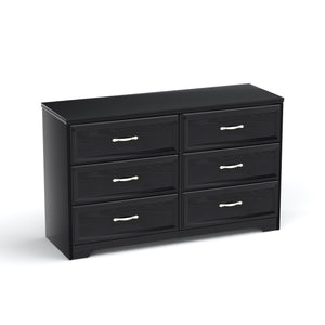 English Elm Modern Antique-Style 3-Drawer Chest with Gold Frame Knobs, Waterproof MDF, Anti-Tip Safety Design Black W1668P162670