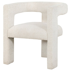 English Elm Verda Boucle Accent Chair Sculptural Curved Back Three Leg Base for Modern Interiors B062P451677