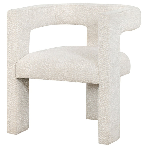 English Elm Verda Boucle Accent Chair Sculptural Curved Back Three Leg Base for Modern Interiors B062P451677