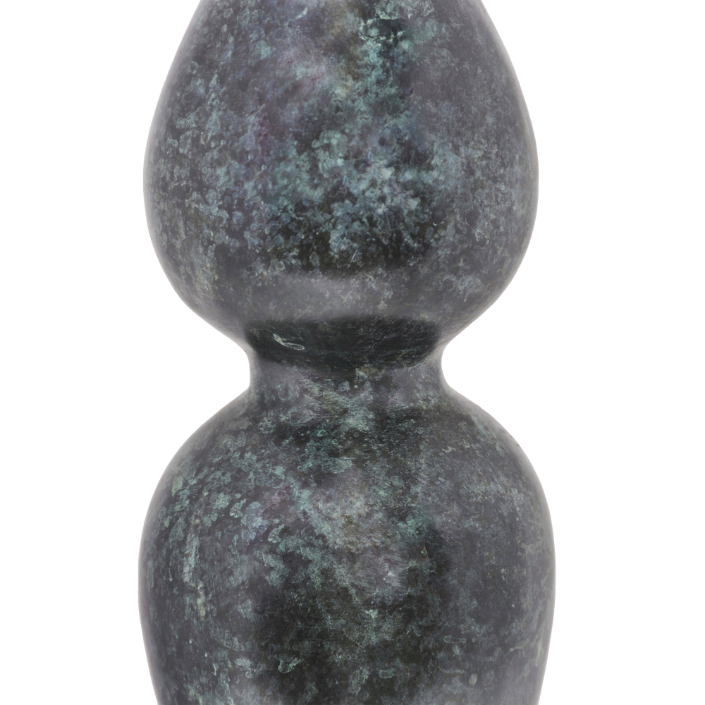 Luganzo Bronze Vase with Jade Green Patina and Polished Gold Ring – A Stunning Textural Accent Piece