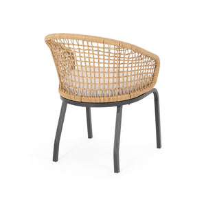 English Elm Christopher Knight Home® - ARIAS Light Brown PE Rattan Club Chair Set of 2 – Boho Curved Back, Water‑Resistant Cushions, Iron Frame 65763.00PELBRN