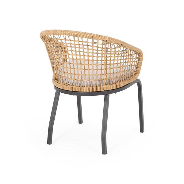 English Elm Christopher Knight Home® - ARIAS Light Brown PE Rattan Club Chair Set of 2 – Boho Curved Back, Water‑Resistant Cushions, Iron Frame 65763.00PELBRN