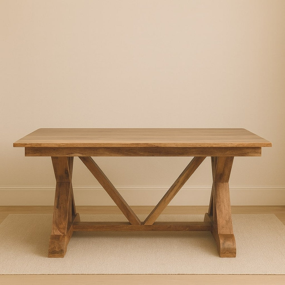 English Elm Solid Wood Treston Dining Table - Timeless Craftsmanship & Elegant Design For Family Gatherings B182P391949-GIGA