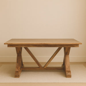 English Elm Solid Wood Treston Dining Table - Timeless Craftsmanship & Elegant Design For Family Gatherings B182P391949-GIGA