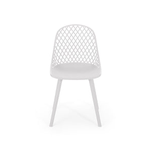 English Elm Christopher Knight Home® - LILY Outdoor Dining Chair with Weather-Resistant Polypropylene, Diamond Mesh Design for Durability White 27.5 L x 21.2 W x 20.3 H 69070.00WHI