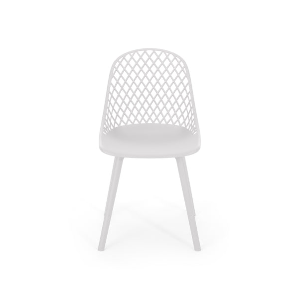 English Elm Christopher Knight Home® - LILY Outdoor Dining Chair with Weather-Resistant Polypropylene, Diamond Mesh Design for Durability White 27.5 L x 21.2 W x 20.3 H 69070.00WHI