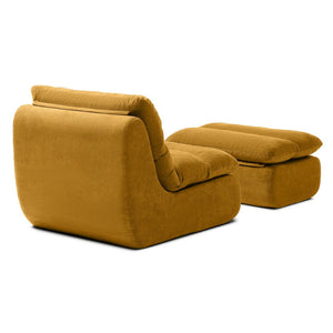 English Elm 32" Tufted Foam Chaise Lounge with Matching Ottoman for Adults Bedroom Living Room Yellow W1117P436330