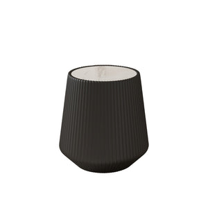 English Elm Light Sintered Stone Top Round Coffee Table with Leather Drum Base for Living Room W3081P367630