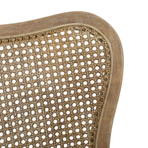 English Elm Christopher Knight Home® - BARSTOOL( Vintage Retro Set of 2) Fabric Seat Rubberwood Frame Cane Weave Durable Comfort Stylish Appeal N779P171193B