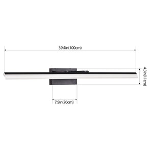 English Elm 39 43 Inch Modern LED Bathroom Vanity Light Black Iron Aluminum Acrylic Hardwired 24W 1560Lm 5-Temp Wall Lamp for Mirror W2312P374930