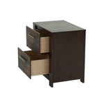 English Elm Rustic 1 Piece Nightstand Wooden Mahogany Finish Bedside Table 2-Drawers Classic Bedroom Furniture