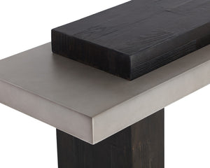 Sunpan Herriot Console Table – Stunning Contemporary Design with Unique Concrete Finish for Indoor & Outdoor Use Dark Brown / Grey