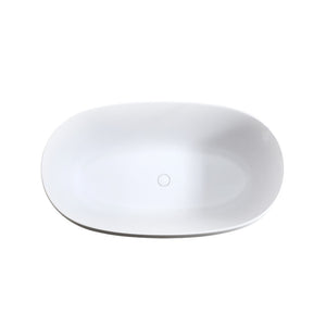English Elm 47'' Freestanding Stone Resin Soaking Tub Matte White Ergonomic with Pop up Drain W2753P191219