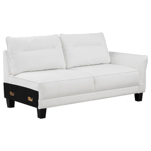 English Elm Granholm Teddy Bear Fabric Sectional Sofa with Curved Arms and Tapered Wood Legs B062S01454