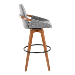 English Elm Dining/accent Chair Solid Wood Tapered Legs Cream Upholstery Mid-century Modern Seating Grey B202P471200
