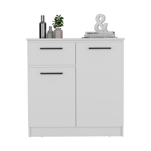 English Elm Orleans Engineered Wood Dresser with 2-Door & Single Drawer, Compact White Storage Cabinet for Bedroom Decor B097S00086