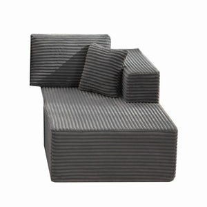 English Elm Modular Sectional Couches: Cozy Right-Facing Chaise Longue In Gray, Perfect For Any Living Space! W1143P313192