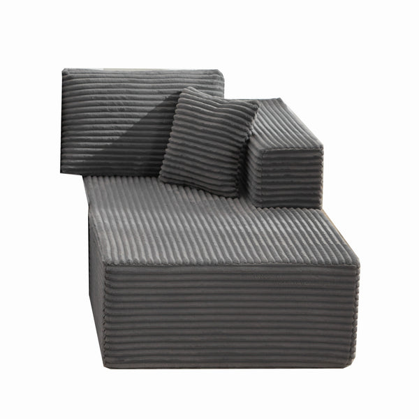 English Elm Modular Sectional Couches: Cozy Right-Facing Chaise Longue In Gray, Perfect For Any Living Space! W1143P313192