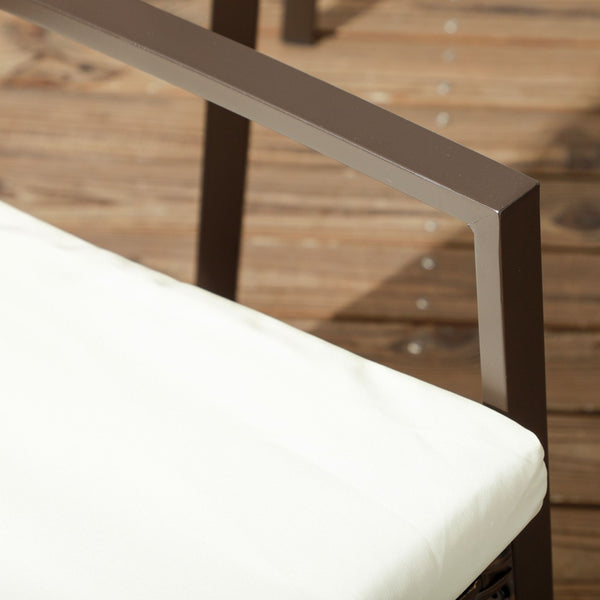 English Elm Outsunny 2 Piece Pe Rattan Outdoor Dining Chair Set With Cushions, Stylish Cream White Design For Patios W2225P200714-GIGA