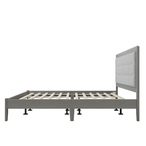 English Elm Christopher Knight Home® - Solid Wood Platform Bed With Upholstered Tufted Headboard - Mid-Century Style, Durable Support & Comfort N758P197693G