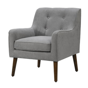 English Elm Ruggiero Button Tufted Mid Century Armchair Woven Fabric Walnut Tapered Legs B2749P413359