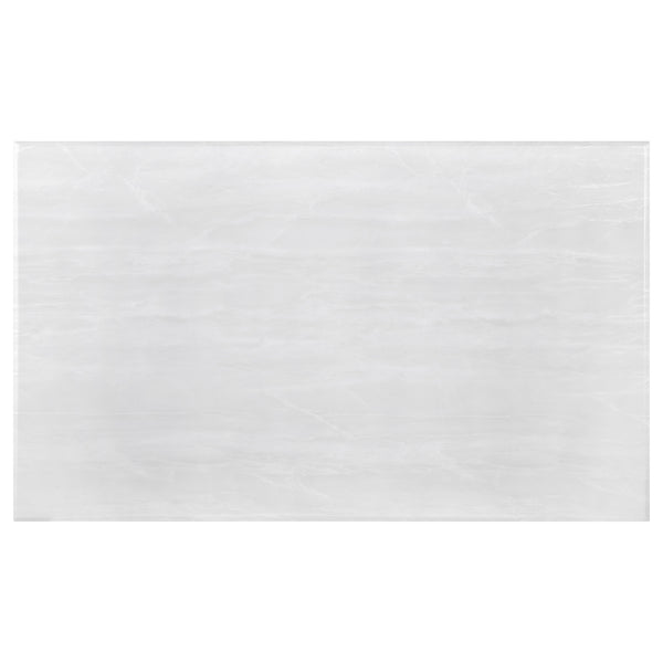 English Elm Durante Rectangular Coffee Table With Faux Marble Top And Chrome U-Shaped Base For Modern Elegance B062S00724