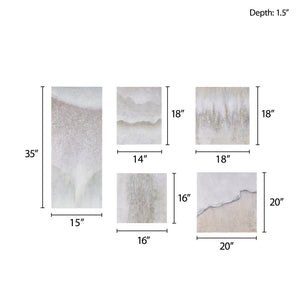 JLA Home Madison Park - Hand Embellished Neutral Ombre 5-Piece Abstract Canvas Set with Textured Glitz, Ready to Hang Decor MP95C-0300