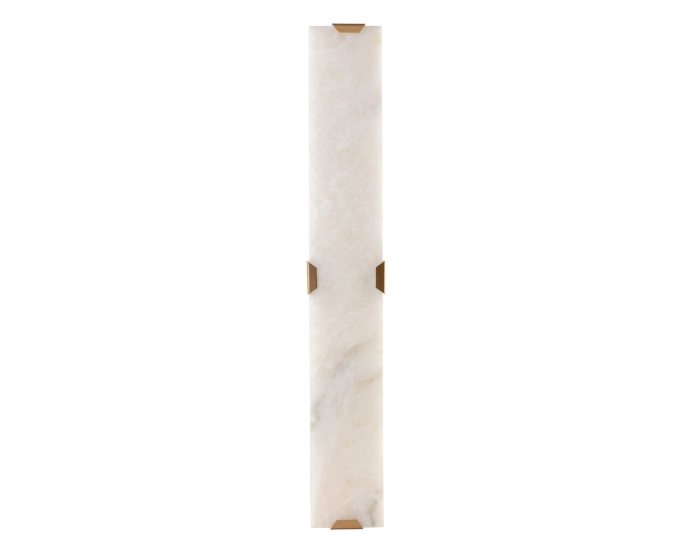 Sunpan Rovira Sconce - Large Hand-carved Alabaster Wall Light In Brushed Gold For Ambient Elegance Cream Alabaster 112235