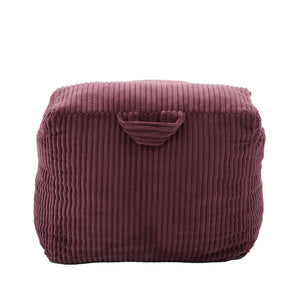 English Elm Big Corduroy Lounger Bean Bag with Ottoman Memory Foam Fill for Living Room Wine Red W395P435354