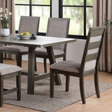 Grey Dining Chairs Set of 2 with Upholstered Cushions